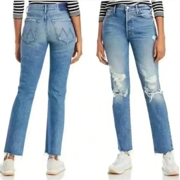 Mother Superior The Trickster Skimp Fray Distressed Jeans in Thrill Seeker Sz 26 - Picture 1 of 11